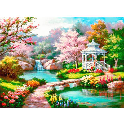 Landscape House DIY 11CT Cross Stitch Embroidery Kits Needlework Craft Set Printed Canvas Cotton Thread Home Design