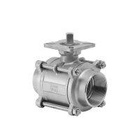 1/2" SS304 Stainless Steel High Platform Three Piece Ball Valve Female Thread