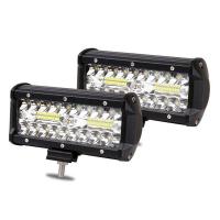 เเพค 2 ชิ้น สว่างตาเเตก！ 7 นิ้ว 120 W ไฟ 18000LM LED บาร์สปอร์ตไลท์แอลอีดีกันน้ำหมอกขับรถโคมไฟสไตล์วินเทจ Spotlight SUV รถบรรทุก （DC 12V-24V）