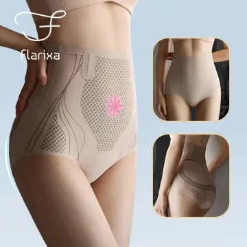 Flarixa Seamless High Waist Panties Shapewear Women Tummy Control Panty  Butt Lifter Belly Underwear Body Shaper Thin