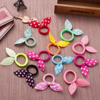 20/40/80PCS Cute Baby Girls Rabbit Hair Bands Printing Ponytail Holder Tie Rope Fashion Hair Accessories Candy Colors Hair Ties Hair Accessories