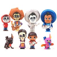 โมเดลตุ๊กตาขยับแขนขาได้สำหรับเด็ก8ชิ้น/เซ็ตลายภาพยนตร์ Coco สำหรับตกแต่งขนาดเล็กอะนิเมะตุ๊กตาน่ารักโมเดลของเล่นคอลเลกชั่นรูปแกะสลัก