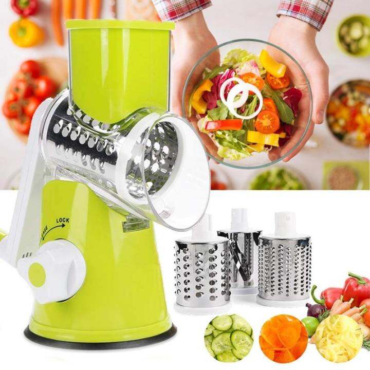 Manual Rotary Cheese Grater Veggie Slicer Shredder Nuts Grinder with a