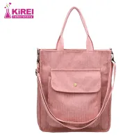 [Xiaoming Jewelry] Women 39; S Corduroy Messenger Bag 2022 Shopping Ladies Large Capacity Handbag Schoolgirl Shoulder Tote Christmas Gift