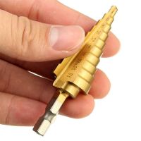 1Pcs Durable 4-22MM HSS Hex Titanium Coated Step Cone Drill Bit Power Tool for Woodworking Hole Cutter