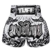 กางเกงมวย กางเกงมวยไทย  กางเกงกีฬา ทัฟฟ์ มวยไทย กางเกงมวยไทยTUFF Muay Thai Boxing Shorts The Great Hongsa White