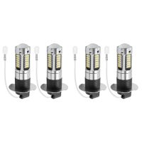 Replacement 4Pcs H3 Super Bright LED Fog Driving DRL Light Bulbs Kit 6000K White