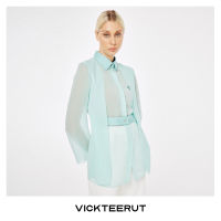 VICKTEERUT (ราคาปกติ 8,250-.) Re-Edition Long Sleeve Chiffon Shirt with Belt Detail เสื้อเชิ้ต แขนยาว ผ้าชีฟอง ตกแต่งเข็มขัด