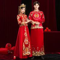 Chinese Style Traditional Plus Size 6Xl 2021 Modern Cheongsam Red Qipao Long Women Man Wedding Dress Oriental Style Dresses