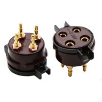 、’】- CMC Bakelite 4-Pin -Plated Valve Seat Brown Socket Is Suitable For 300B 2A3 801 811 VT52 71A, Etc