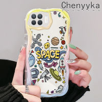 เคส Chenyyka สำหรับ A93 OPPO 2020 F17 Pro Reno 4F Reno 4 Lite เคสการ์ตูนน่ารักคอสมิคดาวเคราะห์เนื้อครีมสีสันสดใสป้องกันกล้องเคสโทรศัพท์โปร่งใสเคสกันกระแทกซิลิโคนอ่อนชัดเจน