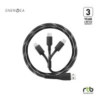 Energea สายชาร์จ Micro+MFI(C89)+USB-C 1.5M รุ่น Nyloflex 3In1 - Black