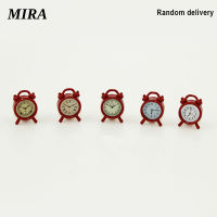 MIRA 1:12 Miniature นาฬิกาปลุกรุ่น Alloy นาฬิกาวินเทจตุ๊กตาอุปกรณ์ตกแต่ง