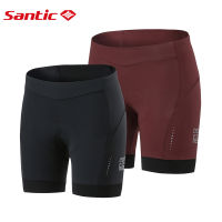 Santic กางเกงขาสั้นขี่จักรยานสำหรับผู้หญิงฤดูร้อน4D กางเกงขาสั้นบุนวมสำหรับปั่นจักรยาน MTB เสื้อผ้าสำหรับผู้หญิง L0C05116