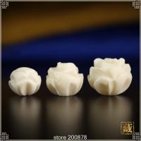 10Beads White Yak Bone Hand Carved Padma Lotus Prayer Mala Loose Beads 8/10/12/14mm TSB0321