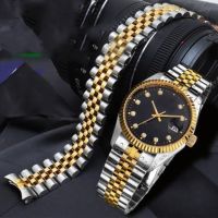 Watch Accessories Band FOR ROLEX DATE-JUST 5 Beads Watch Strap Solid Steel Arc Mouth Safety Buckle Bracelet 13MM 17MM 20MM