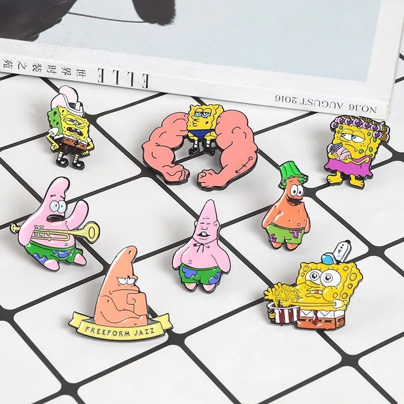 Funny Cartoon Enamel Pins Famous SpongeBob SquarePants Patrick StarBrooch  Badges Lapel Pin for Friend Kids Cartoon Lover | Lazada PH