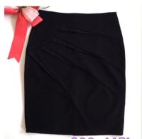 G-skirt (2041) "กระโปรงทำงานสีดำผ้านาโน สะโพกขวาระบายแฉก คล้ายดวงอาทิตย์ ทรงตรง ซิปหลัง ผ่าหลัง" #กระโปรงทำงาน #กระโปรงสีดำ #กระโปรงทรงตรง