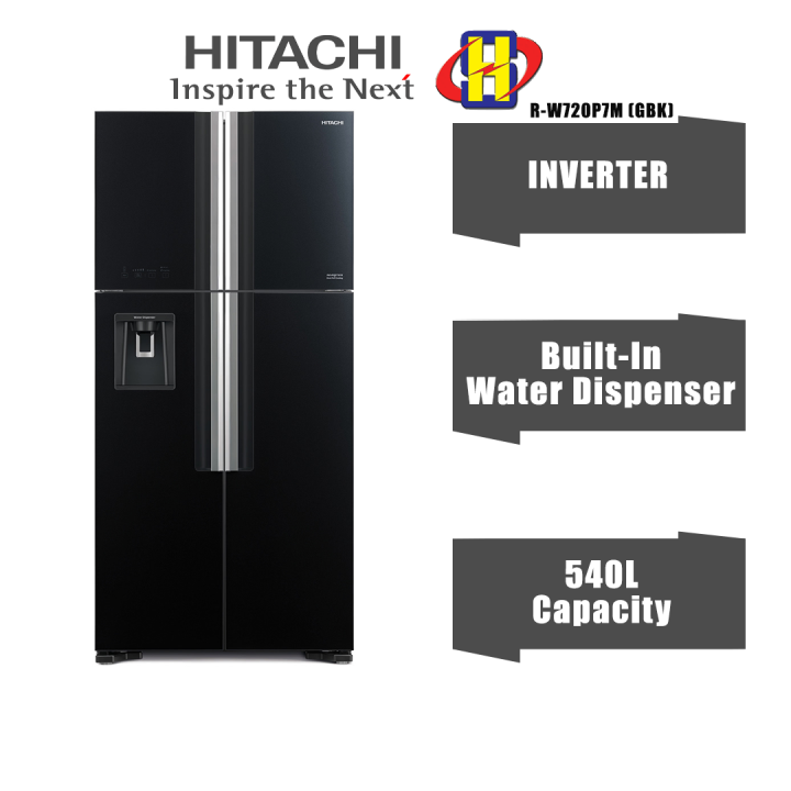 hitachi r w720p7m 540l inverter 4 door refrigerator