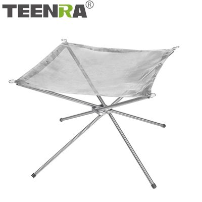 TEENRA Stainless Steel Camp Stove Fire Outdoor Fire Burn Pit Stand Folding Stove Fire Frame Portable Wood Stove Camping Tools