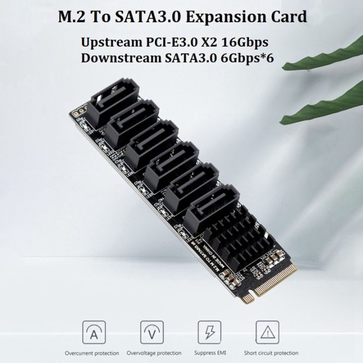 m-2-mkey-pci-e-riser-card-m-2-nvme-to-sata3-0-pcie-to-sata-6gpbsx6-port-expansion-card-asm1166-support-pm-function