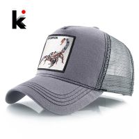 [hot]▤✱  Streetwear Trucker Caps With Scorpion Mens Snapback Hip Hop Baseball Cap Four Seasons Fashion Casquette Hats