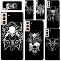 ❧ Satanic Scary Skull Case For Samsung Galaxy S22 Ultra S20 S21 FE S8 S9 S10 Note 10 Plus Note 20 Ultra Cover