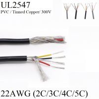 ป้องกันลวด22awg สัญญาณไฟฟ้าสายทองแดง2 4 5 Core ช่องเครื่องขยายเสียงหูฟังสายควบคุมสีดำสีเทา Ul2547