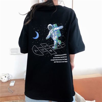Triple A 2022 New Korean Fashion Oversized T Shirt Women Astronaut Print Graphic Print Short Sleeve T Shirt