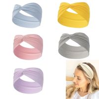 【YF】 Wide Knotted Headbands for Women Vintage Turban Headwrap Girls Soft Hair Bands Elastic Bandanas Headscarf Accessories