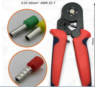 6-66-4 0.25-10mm2 23-7AWG Tubular Crimping Terminal Tools Mini Electrical Pliers HSC8 Precision Clamp Set Crimper Multitool