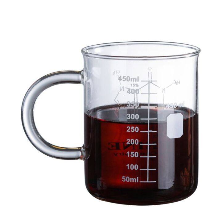 Caffeine Beaker Mug Graduated Beaker Mug With Handle Borosilicate Glass Multi Function Food 3510