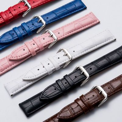 【Hot seller】 strap calfskin male and female leather pin buckle watch accessories [send tools raw ears]