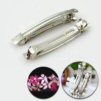 10pcs French Barrette Style Spring Hair Clips Automatic Blank Width Setting Rhodium Bow Hairpin Supplies For Jewelry Making Diy