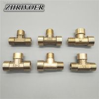 ♚ Pneumatic Plumbing Brass Pipe Fitting Male/Female Thread 1/8 1/4 3/8 1/2 BSP Tee Type Copper Fittings Water Oil Gas Adapter