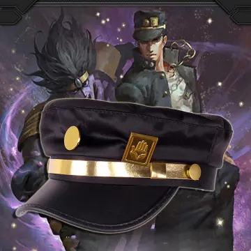 Bimaoxer Anime JoJo's Bizarre Adventure Jotaro Kujo Joseph Army Military  JOJO Cap Hat+Badge Animation around Jotaro Hat - AliExpress