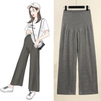 【DT】hot！ Thin Cotton Wide Leg Pants Loose Maternity Abdomen Trousers Waist Pregnancy Length Belly