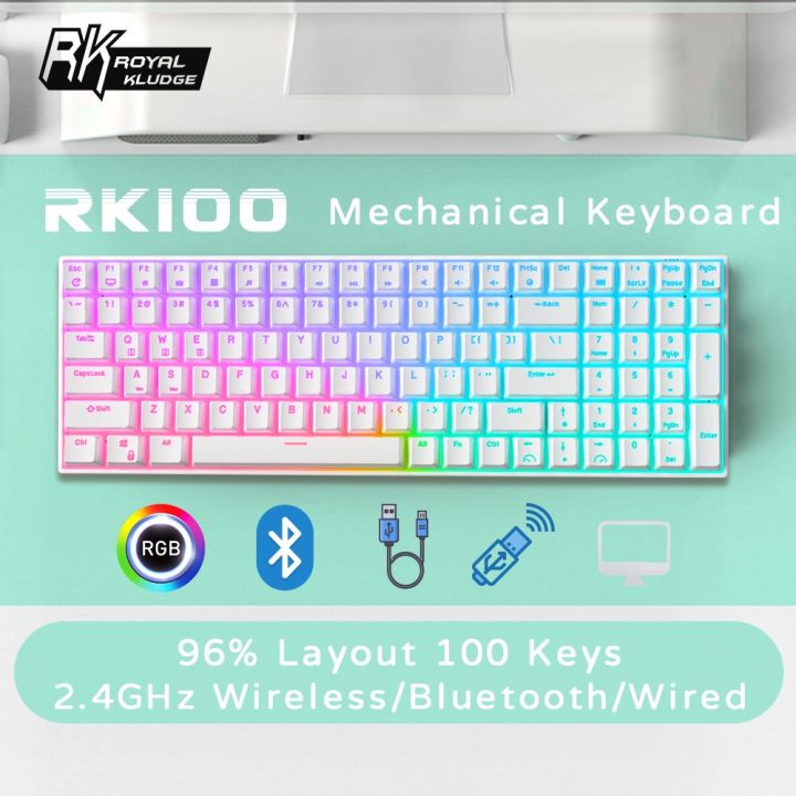 royal-kludge-rk100-mechanical-gaming-keyboard-wireless-bluetooth-2-4ghz-wired-rgb-hotswap-blue-brown-red-switch-คีย์บอร์ดบลูทูธ