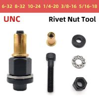 Flat Head Rivet Nut Unc 6 -32 8 -32 10 -24 1/4-20 3/8-16 5/16-18 Rivet Nut Tool Manual Drill Adapter Carbon Steel Riveter Tool