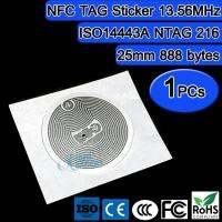 ฉลากสติกเกอร์ NFC ขนาด 25mm 1PCs/Lot NFC TAG Sticker 13.56MHz ISO14443A NTAG 216 NFC Sticker Universal Lable RFID Tag for all NFC ( Capacity 888 Bytes )