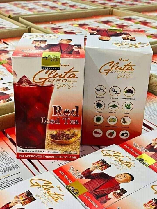 GLUTA LIPO 12 in 1 Red Iced Tea (10 SACHETS/BOX) net weight 250g 100