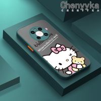 Chenyyka เคสปลอกสำหรับ Huawei Mate 40 Pro Mate 40 Pro + เคสกรณีการ์ตูนน่ารักคิตตี้แมวฝ้าใสฮาร์ดโทรศัพท์ปลอกสาวหวานกันกระแทกซิลิโคนเต็มปกหลังกล้องป้องกันกรณี