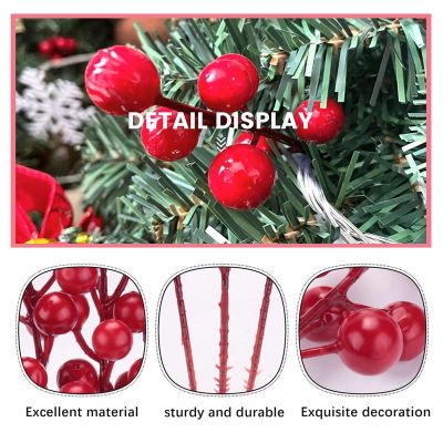 20 Pack 8inch Artificial Christmas Red Berries Stems for Ornaments,DIY Xmas Wreath,Holiday and Home Decor
