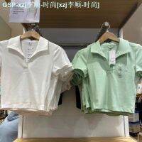 ♠UNIQLO เสื้อยืดครึ่งเสื้อโปโลมีคอเสื้อ (แขนสั้นเอวสูงลมเครื่องเทศ) 457326