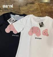 (2059)เสื้อคอกลมแขนสั้นผ้าสลาฟพิมพ์สลับงานแบรนด์