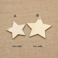 50 PCS lots Natural rustic wood star tags wishing tree favor plain custom tags with string hanging