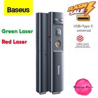 ถูกจริง/ส่งไวBaseus รีโมทพรีเซนไร้สาย แดง-เขียว Type-C + USB Wireless Remote Control Presentation Laser Pointer PPT #รีโมททีวี  #รีโมทแอร์  #รีโมท