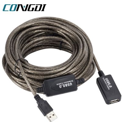 Kabel ekstensi USB 2.0 5M/10M/15M Repeater aktif kecepatan tinggi kabel ekstensi pria ke wanita adaptor USB untuk PC Laptop Mouse