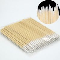 【YF】 100 Pcs Disposable Ultra-small Cotton Swab Brush Lint Free Micro Wood Makeup Brushes Eyelash Extension Glue Removing Tools