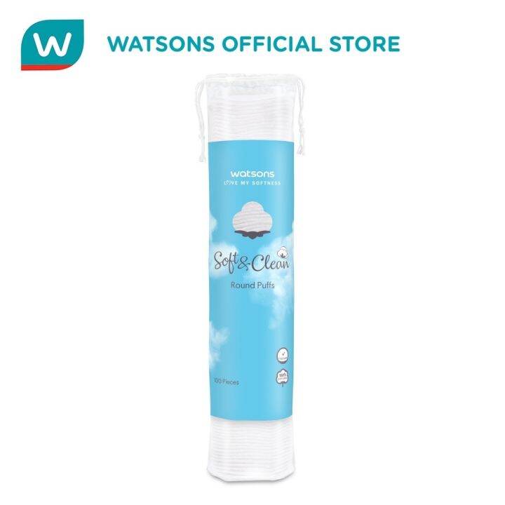 WATSONS Soft Clean Round Puffs 100pcs Lazada PH